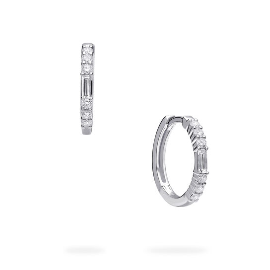 Birks Essentials White Gold Diamond Hoop Earrings image number 0